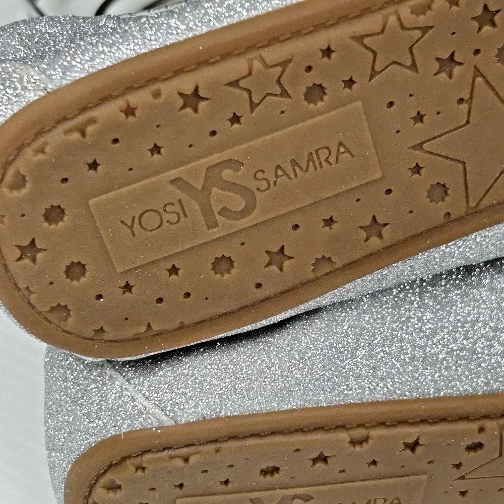 Yosi Samra Girls Size 3Y 3 Silver Glitter Ballet Flat NEW VERY SPARKLY SERENA - Picture 8 of 13